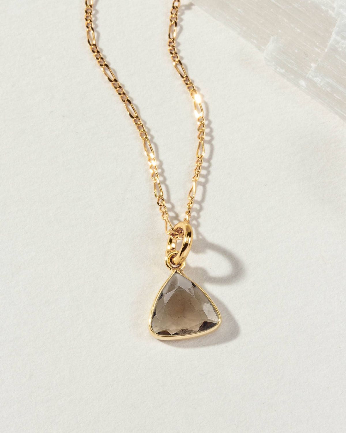 Smoky Quartz Bermuda Triangle Dainty Collar Necklace