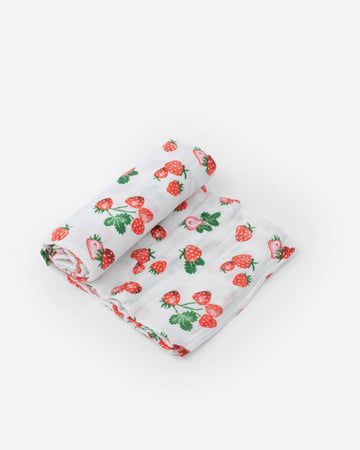 Strawberry Patch Cotton Muslin Swaddle