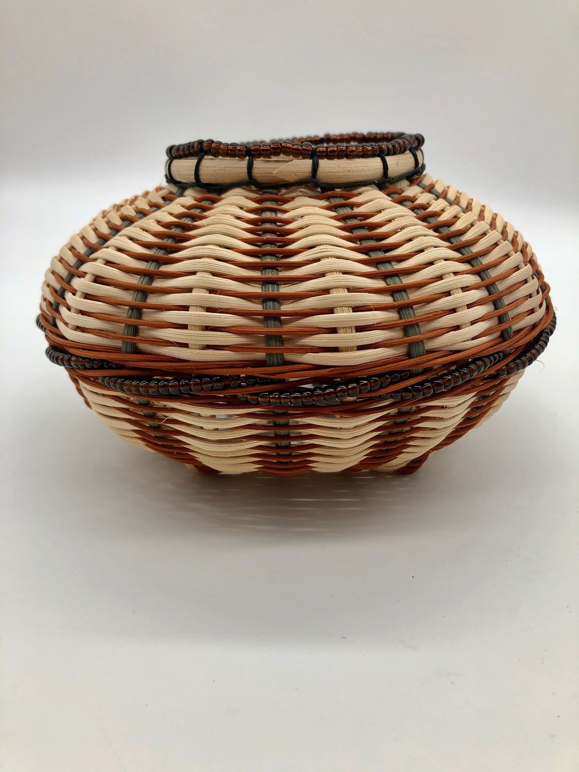 Stylish Beaded Basket