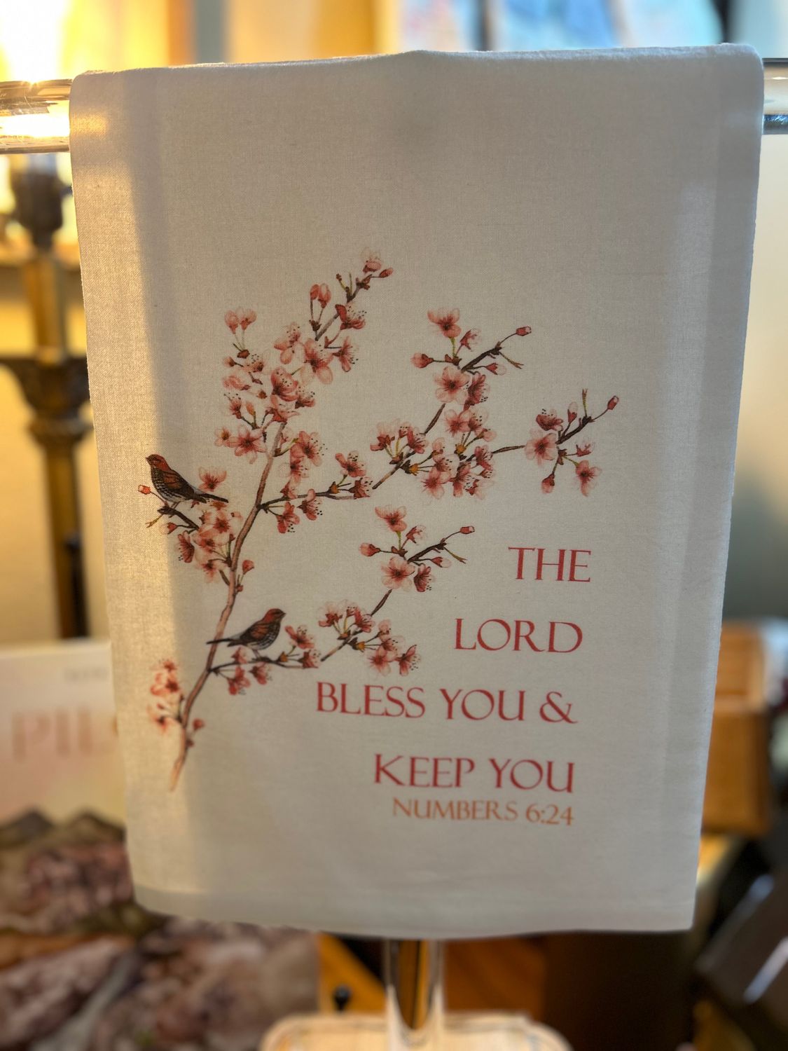 The Lord bless you &amp; keep you- tea towel
