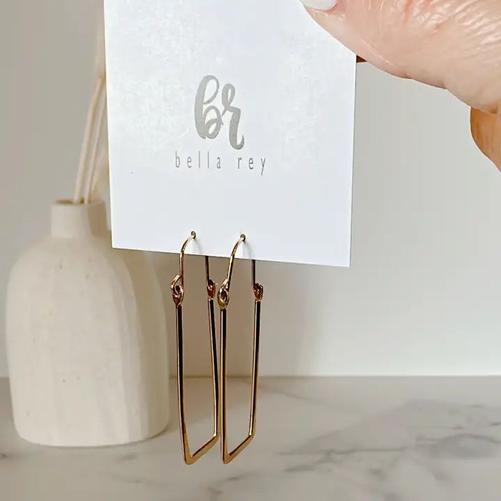 The Katie 18K Gold Plated Long Hoop Earring