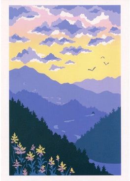 Sunset- Over &amp; Through Blue Mountains Notecard Set