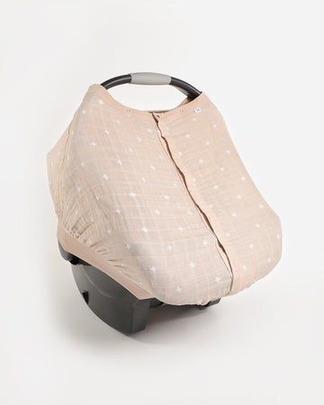 Taupe Cross Car Seat Canopy