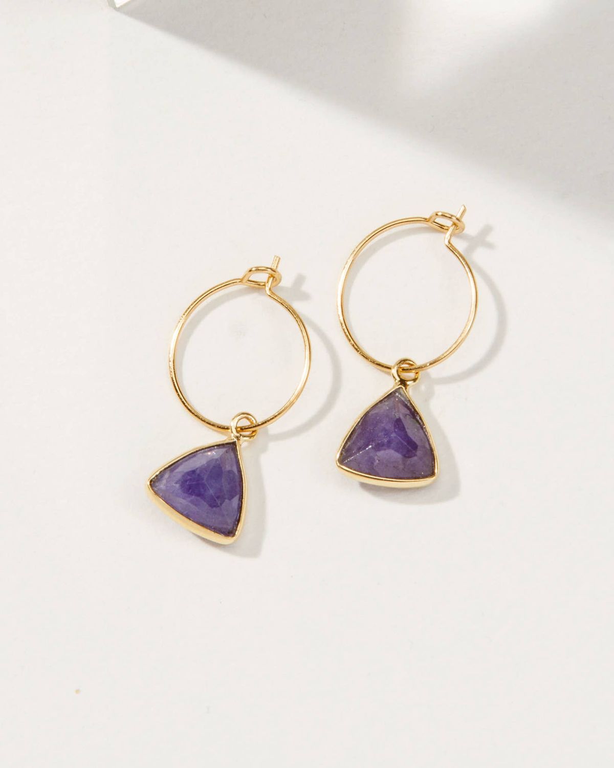Tanzanite Bermuda Triangle Mini Hoop Earrings