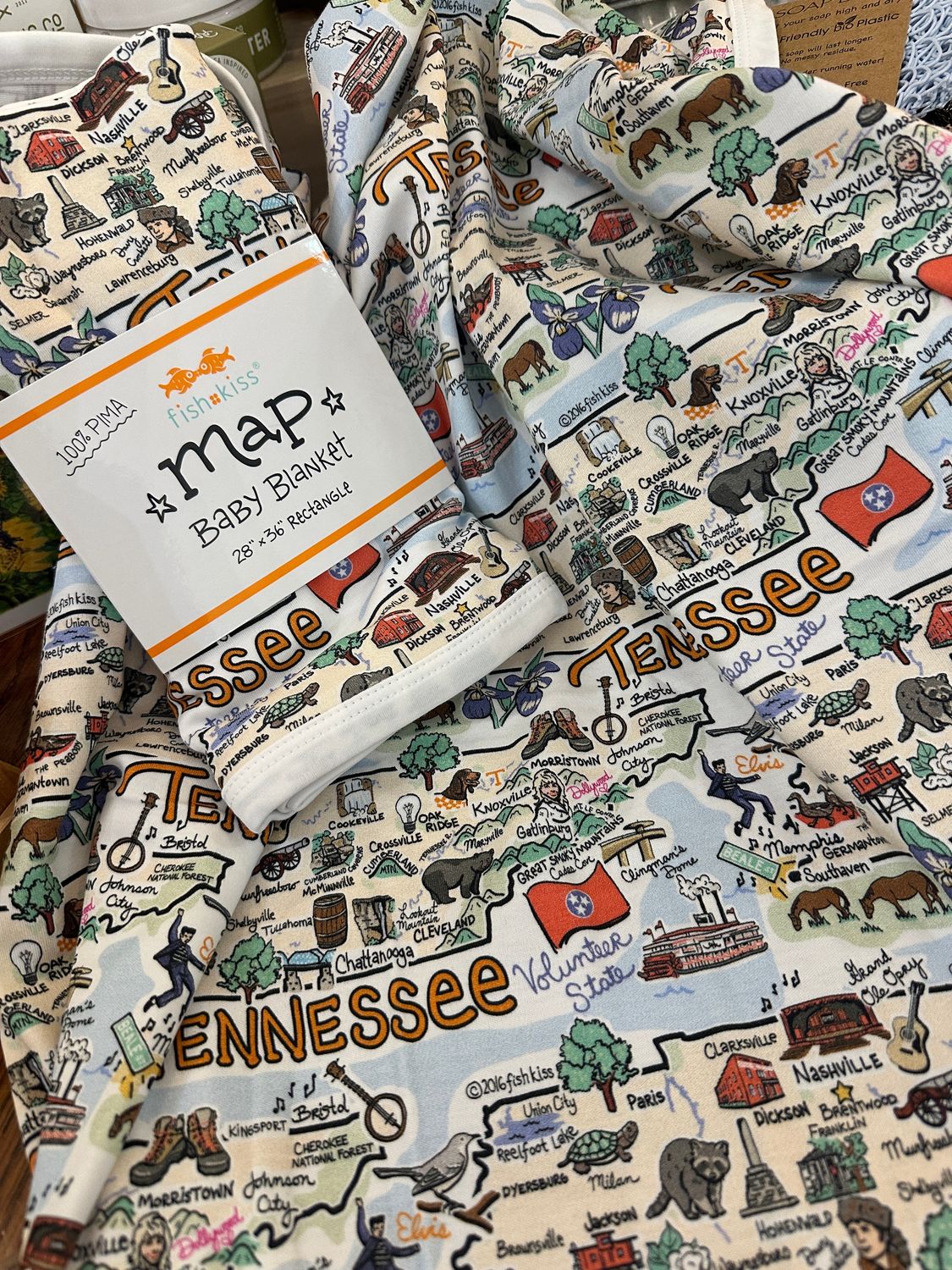 Tennessee Map Baby Blanket