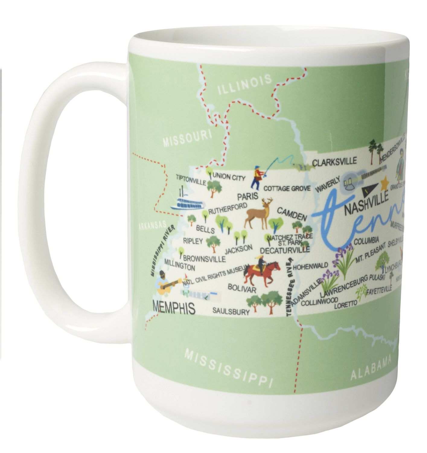 Tennessee Map Ceramic Mug