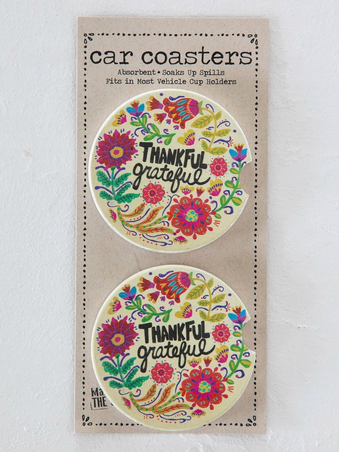 Thankful Grateful Car Coasters