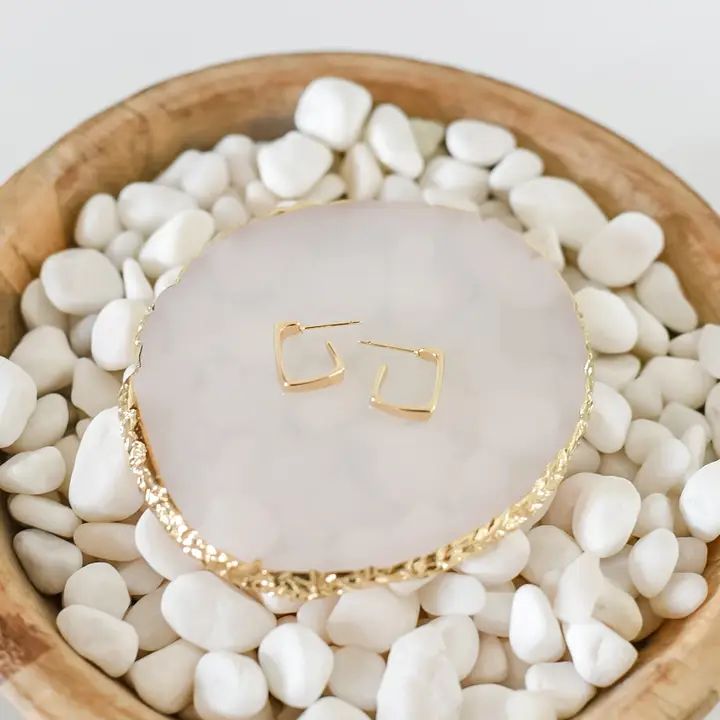 The Bryn Kate Stud Hoop Earrings - 18k gold plated