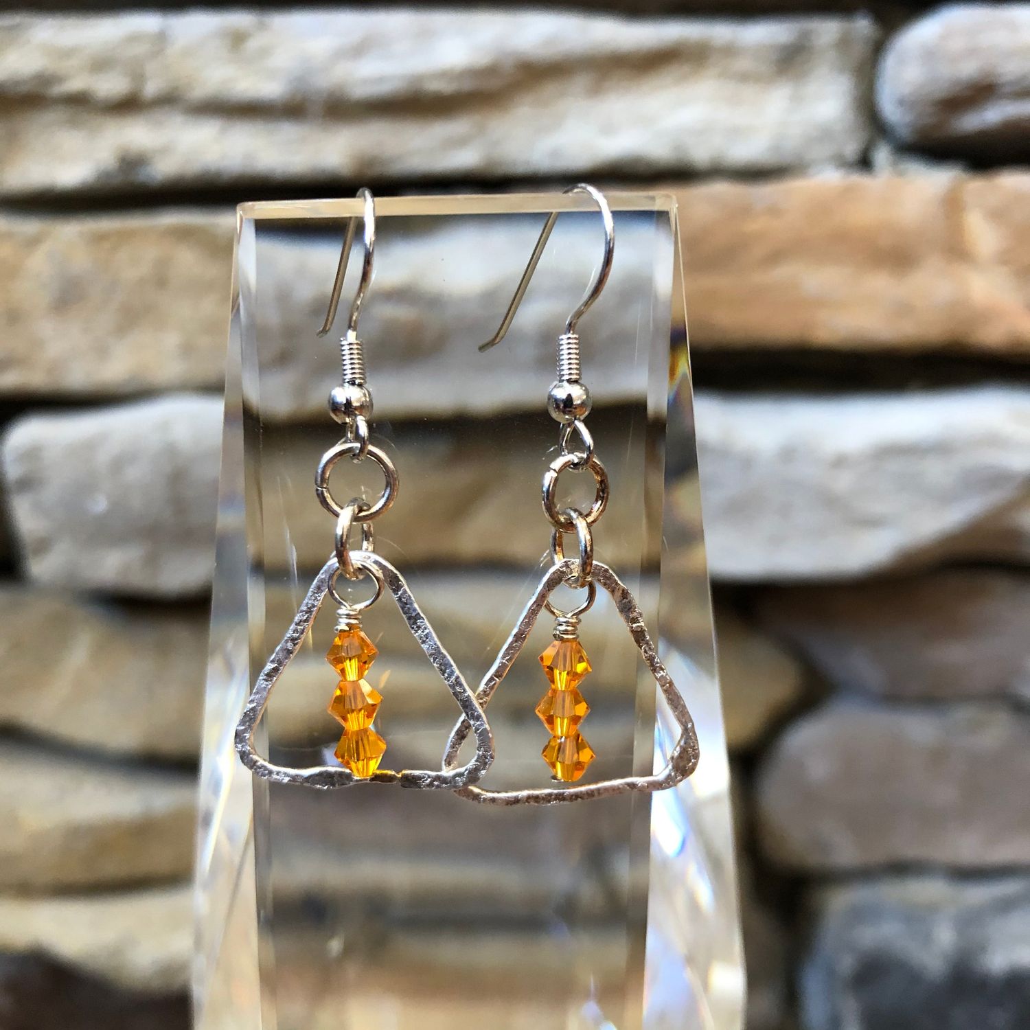 Tiny Tianna Fine Silver Triangle Earrings