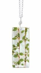 Thyme Herb Rectangle Shell Necklace