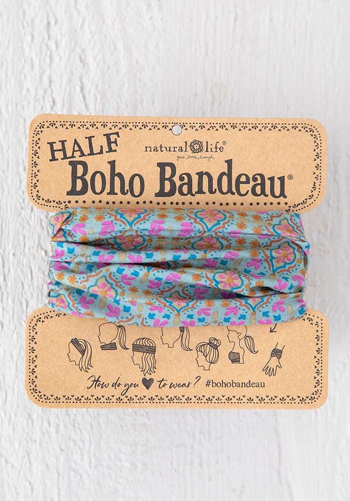Turquoise Orange Stamp Half Boho Bandeau