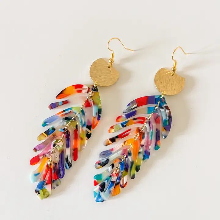 The Rayne Multi Colored -18k Gold Plated Earrings