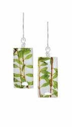 Thyme Herb Rectangle Shell Earrings