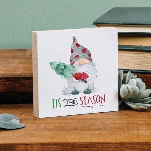 Tis the Season Wood Block Decor