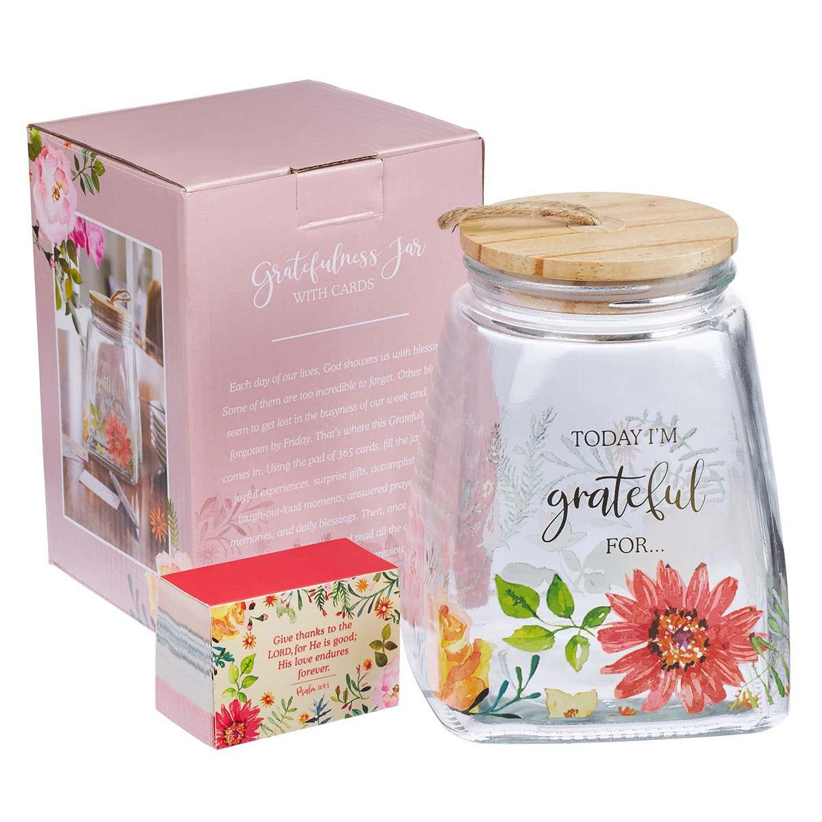 Today I'm Grateful For- Glass Gratitude Jar with Cards