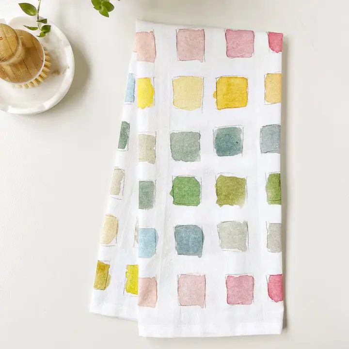Watercolor Paint Swatch tea towel