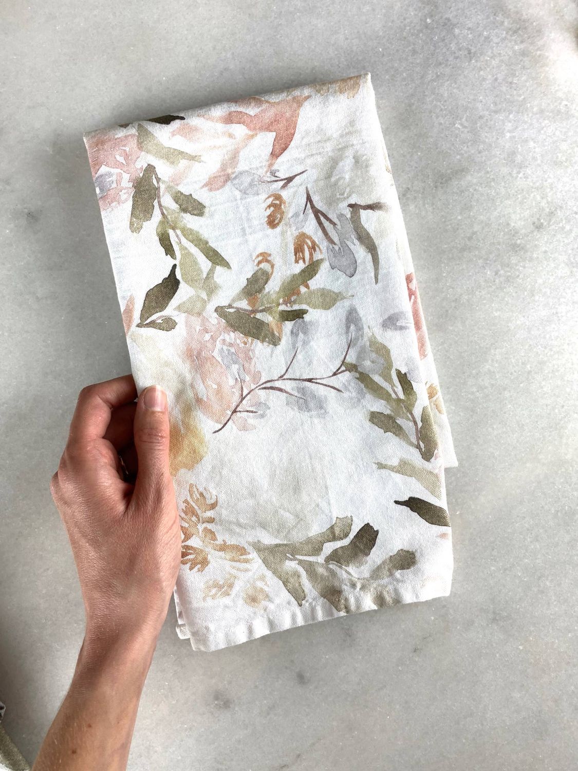 Watercolor Flowers Tea Towel