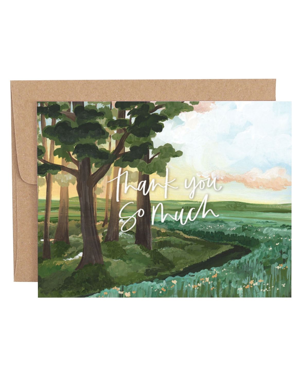 White Thank you Path Greeting Card