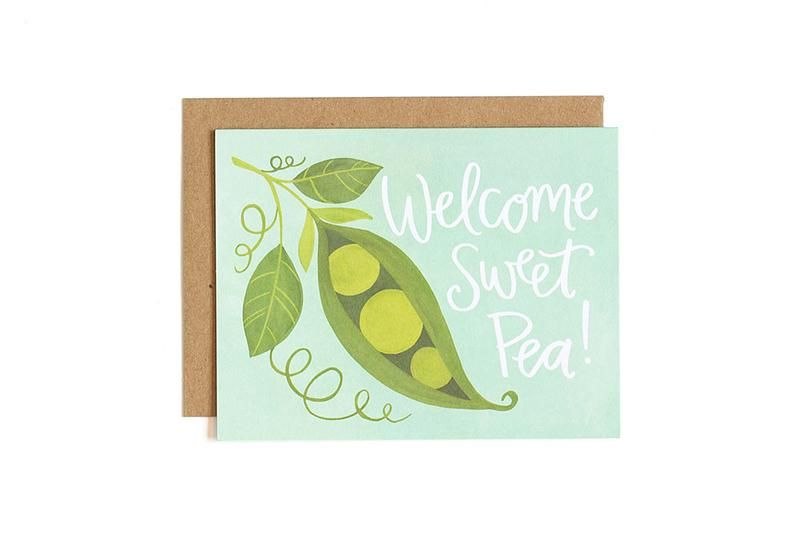 Welcome Sweet Pea- Baby Greeting Card