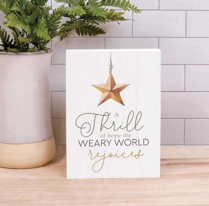 The Weary World Rejoices- Block Sign