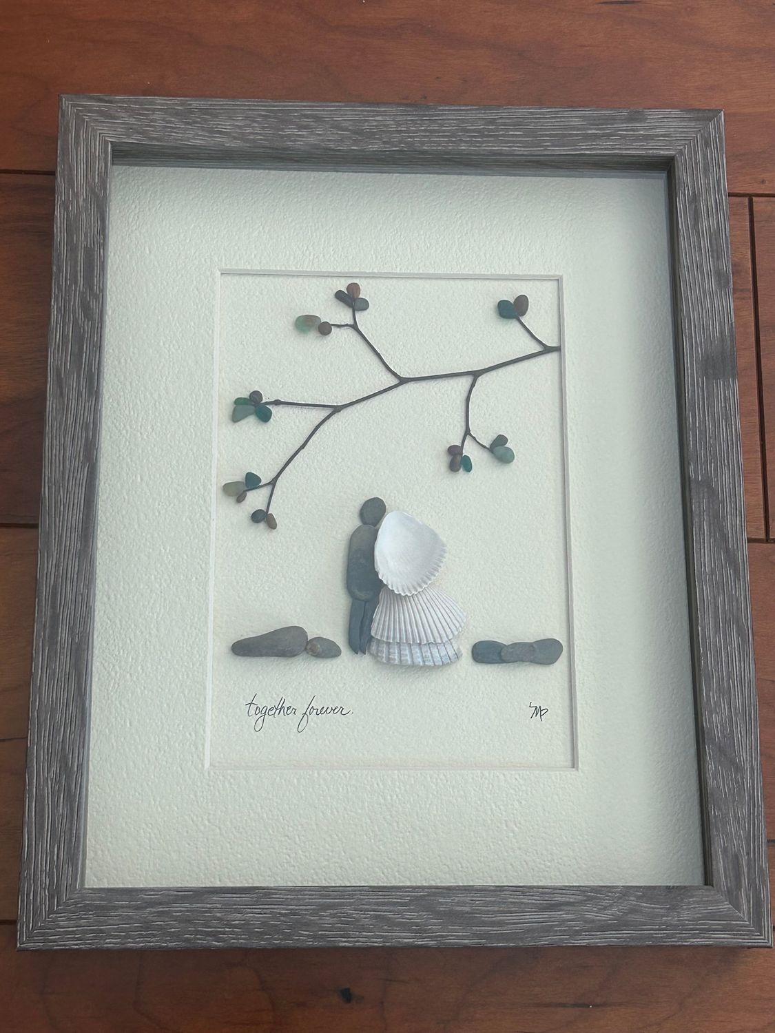 Together Forever Pebble Art