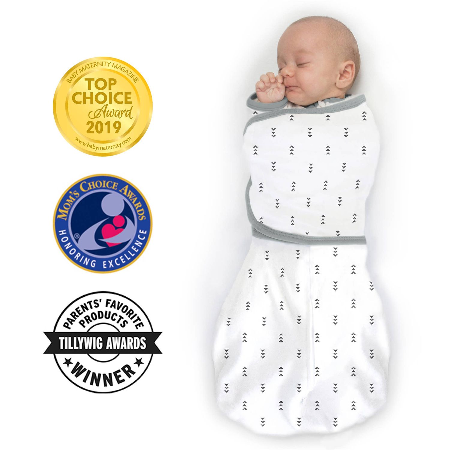 Tiny Arrows Omni Swaddle Sack with Wrap and Arms Up Sleeves