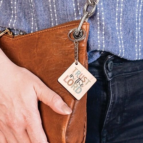 Trust in the Lord Maple Veneer Keychain