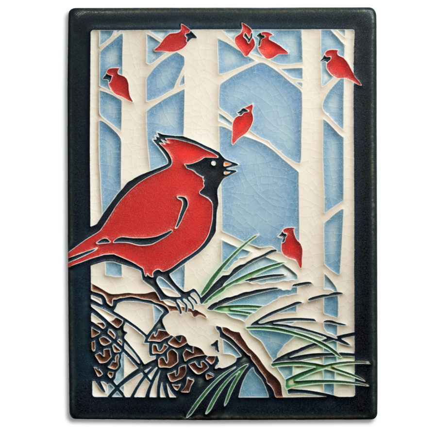 Winter Cardinals Art Tile- 6x8