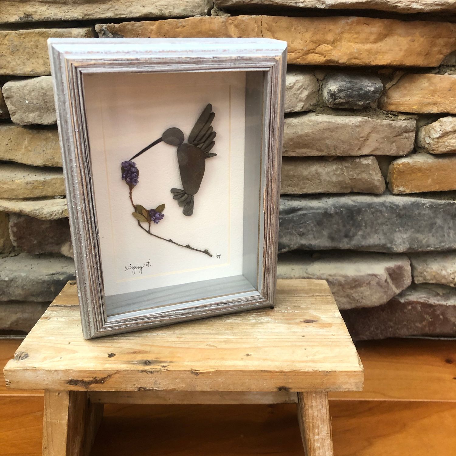 Winging It Pebble Art