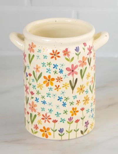 Utensil Crock/Vase - Daisies