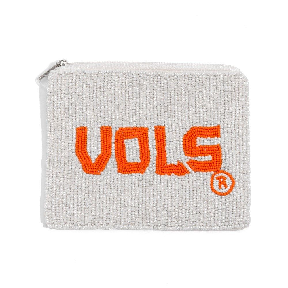 University of Tennessee Vols Seed Beaded Zipper Pouch