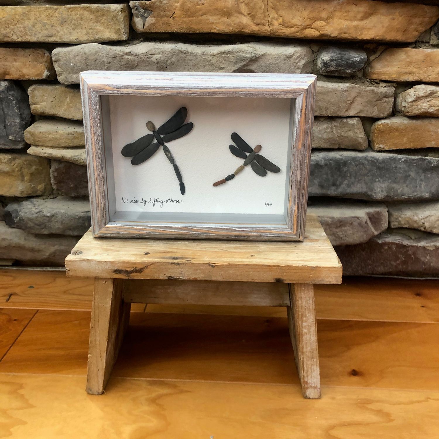 We Rise By Lifting Others- Pebble Art