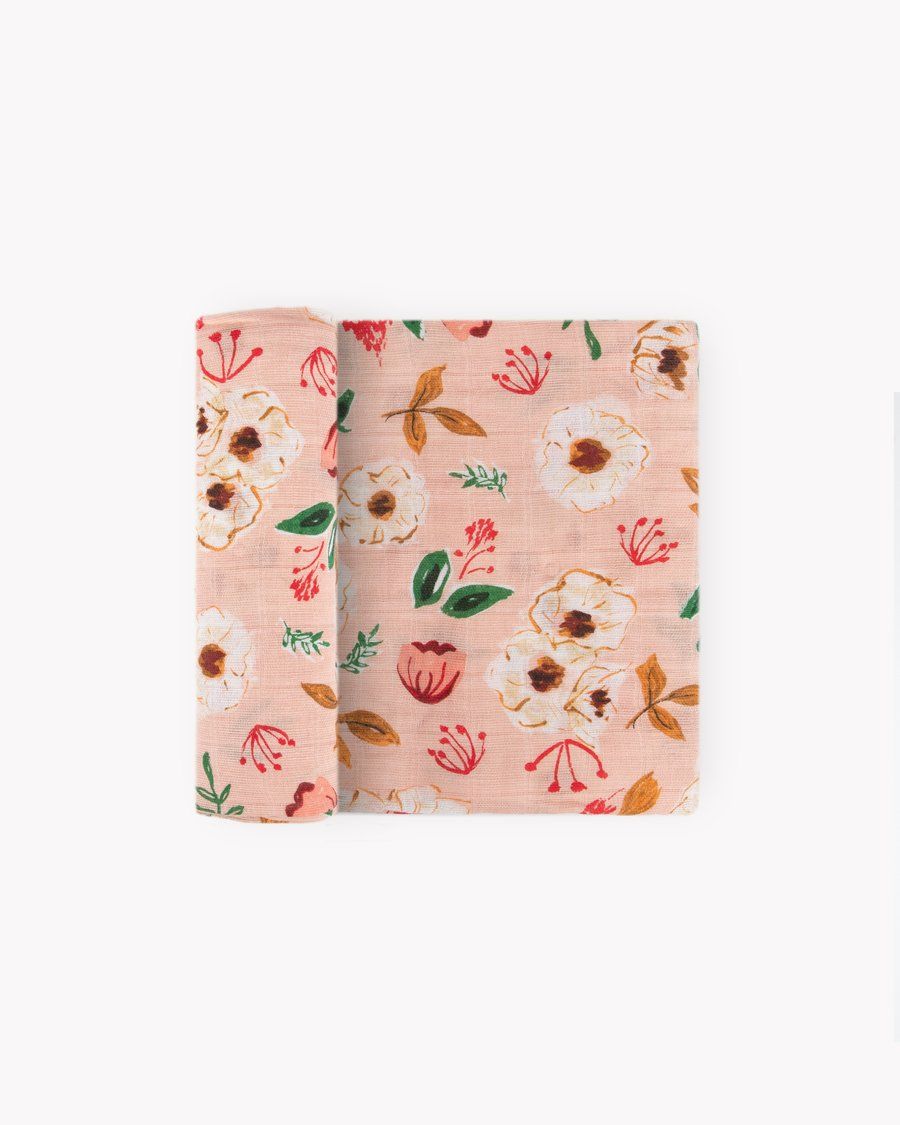 Vintage Floral- Cotton Muslin Swaddle Blanket