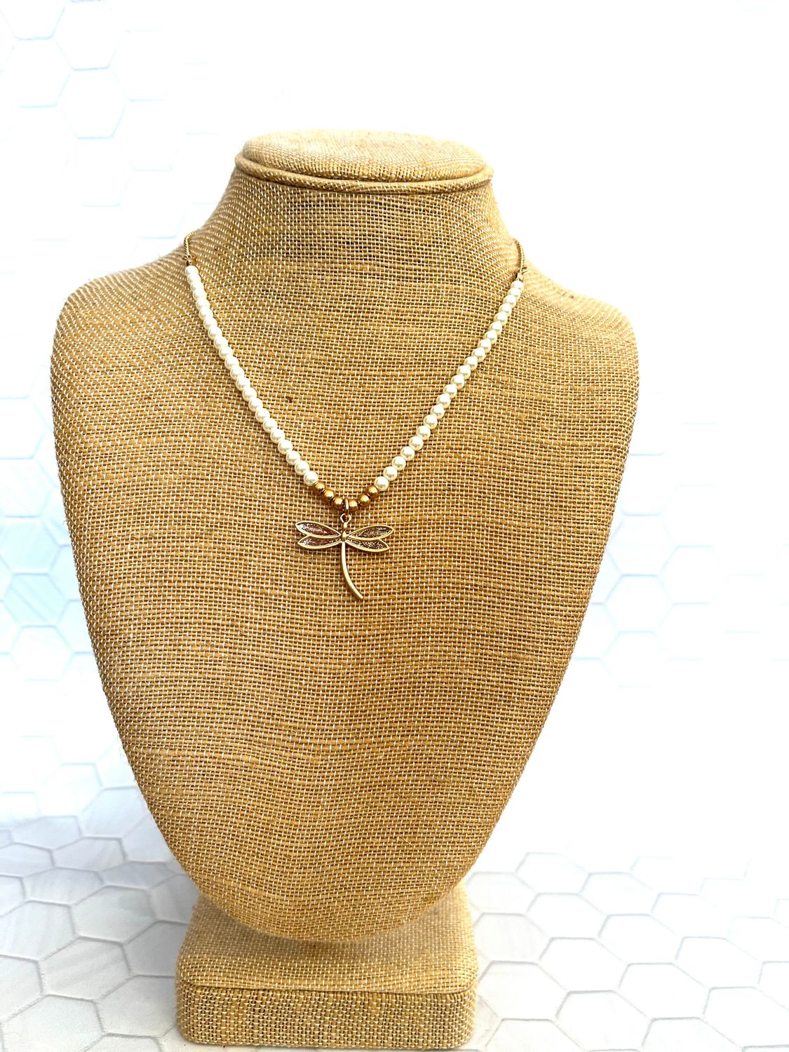 White Dragonfly Necklace