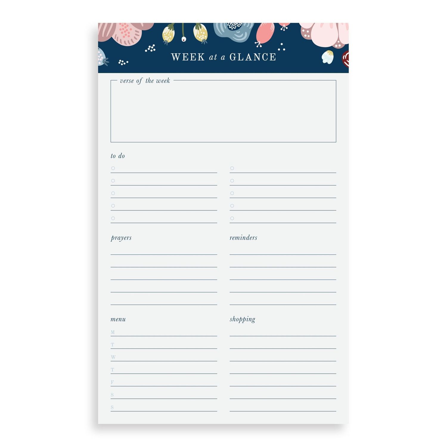 Week at a Glance- Notepad