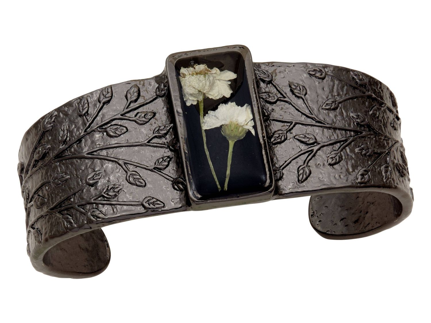 White Achillea Medium Rectangle Cuff