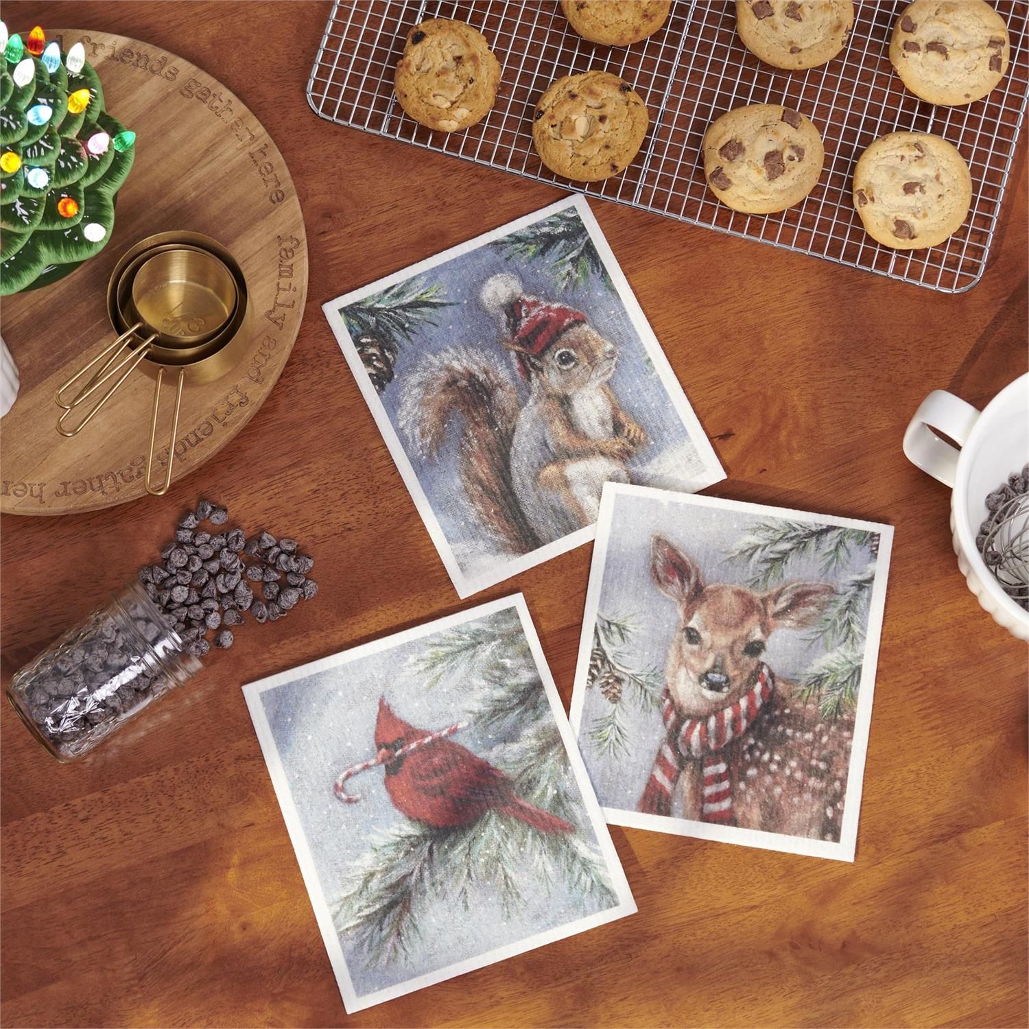 Winter Animal Swedish Dishcloth Set