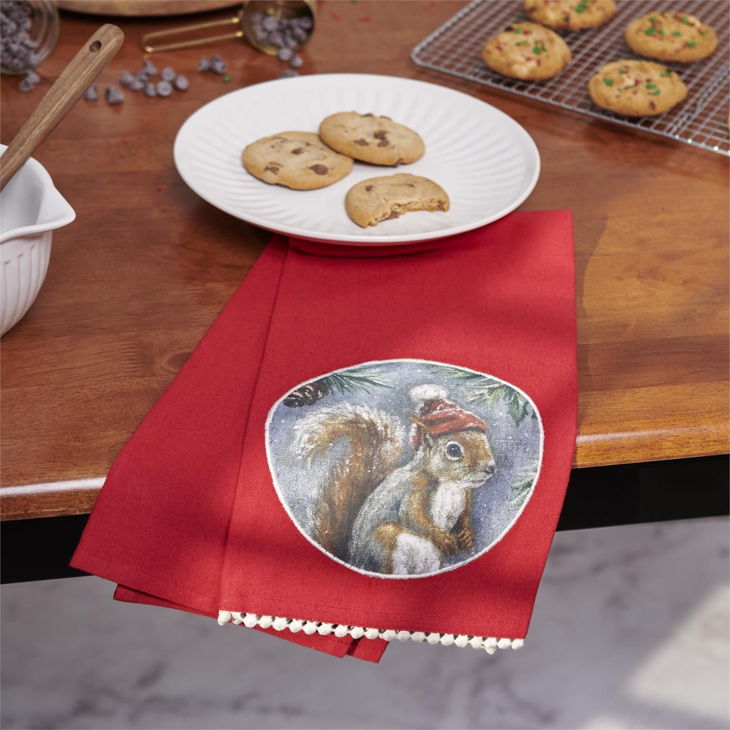 Winter Squirrel Kitchen Towel