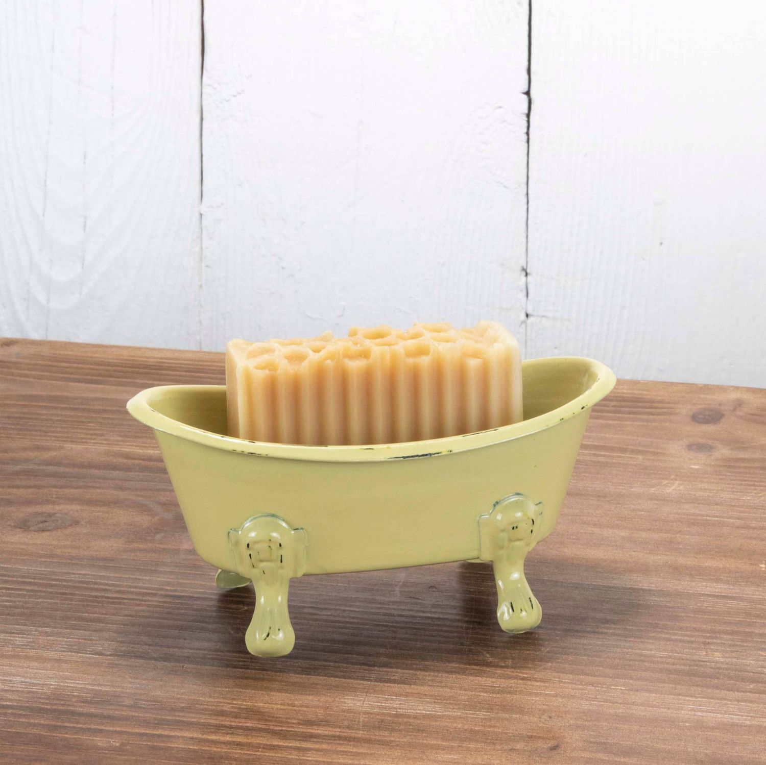Yellow Enamel Bathtub Soap Dish