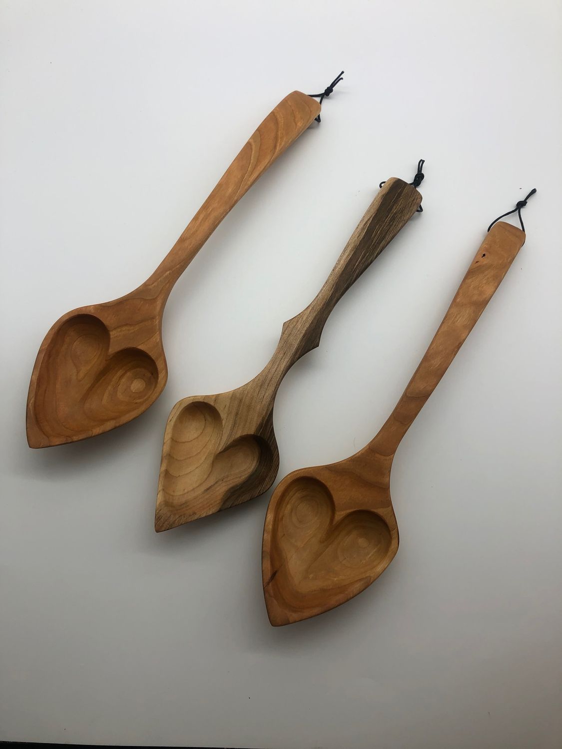 Wooden Heart Shaped Serving Spoon, Size: 11" Fancy
