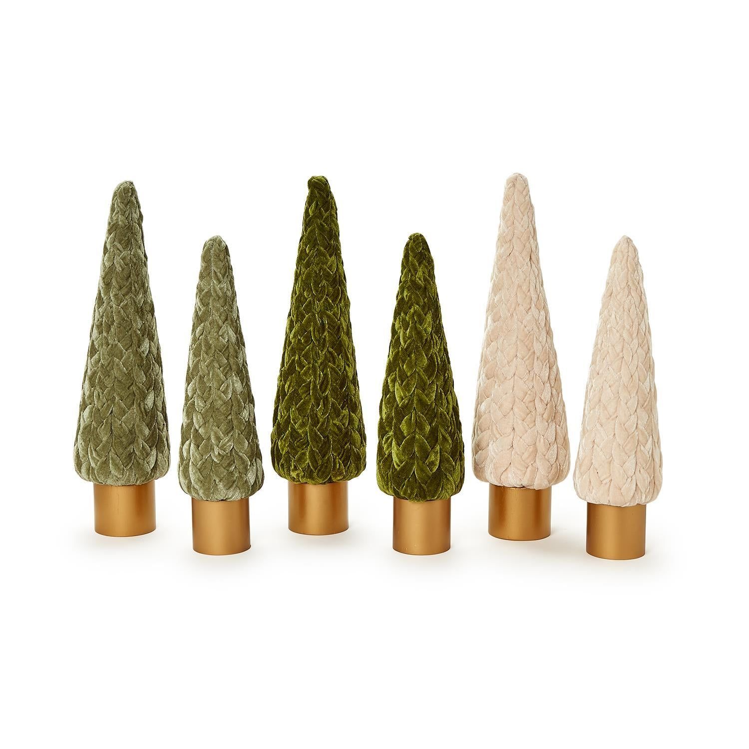 Braided Velvet Trees with Wooden Base