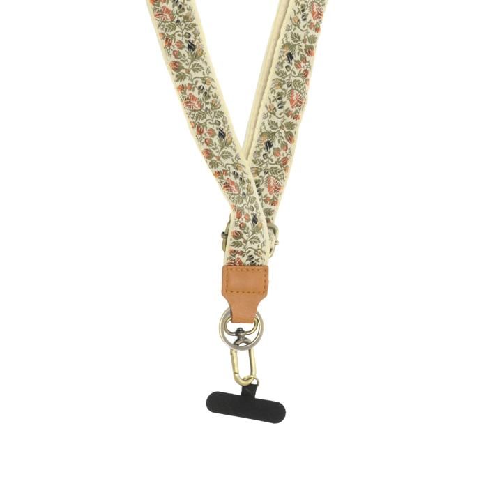 Adjustable Guitar Strap Lanyard 1.2", Color: Autumnal Floral Vines