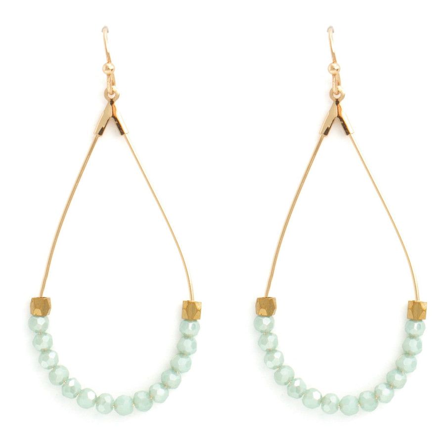 Crystal Teardrop Earrings, Color: Aqua