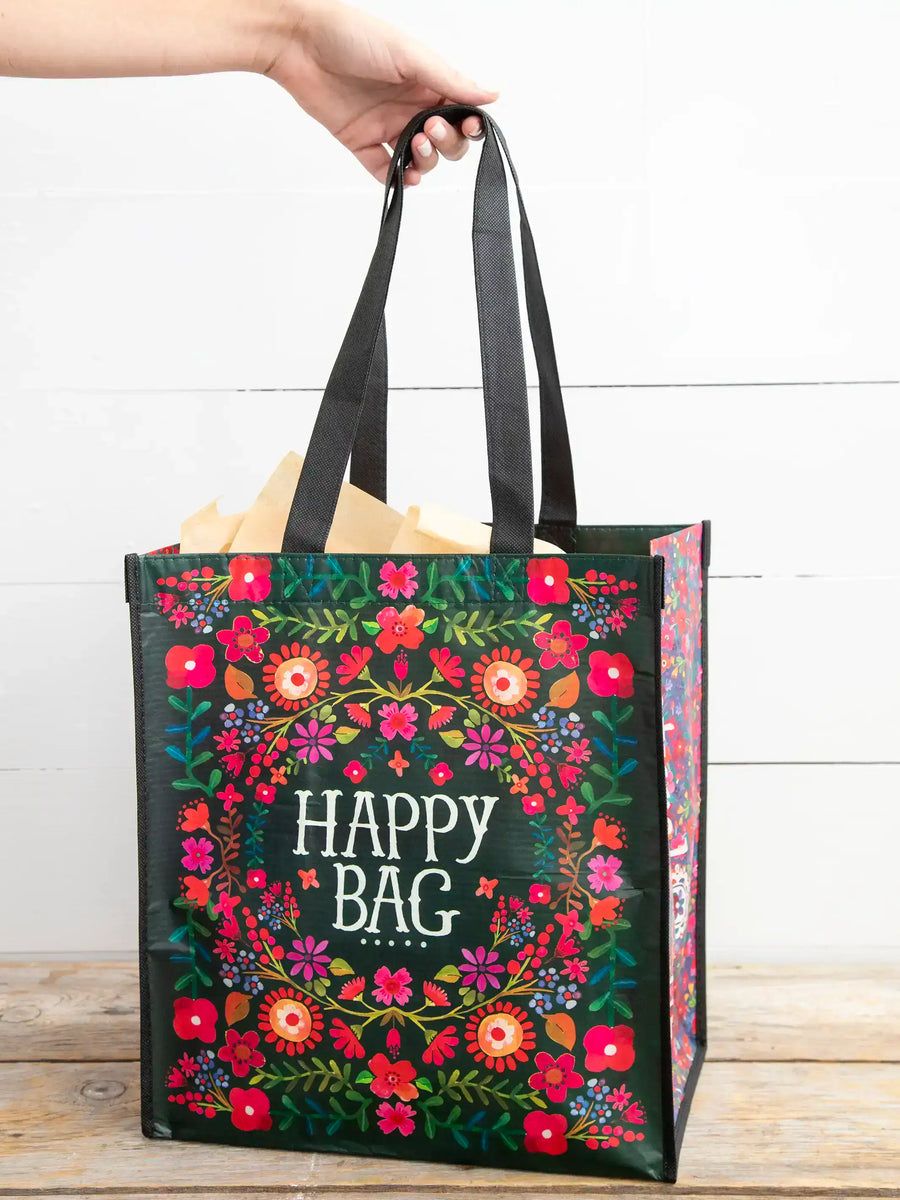 XL Happy Bag- Red Green Floral