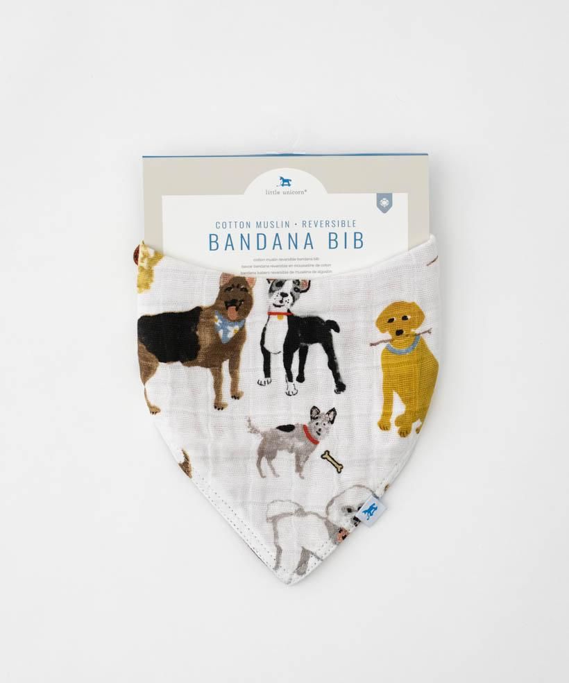 Woof Cotton Muslin - Reversible Bandana Bib