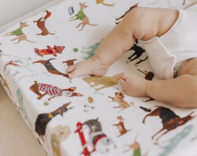 Woof Cotton Muslin Changing Pad Cover