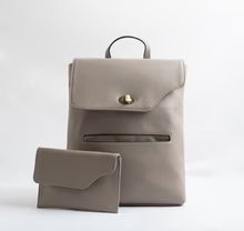 The Cynthia - Large Backpack with Removable Clutch/Crossbody, Color: Ash