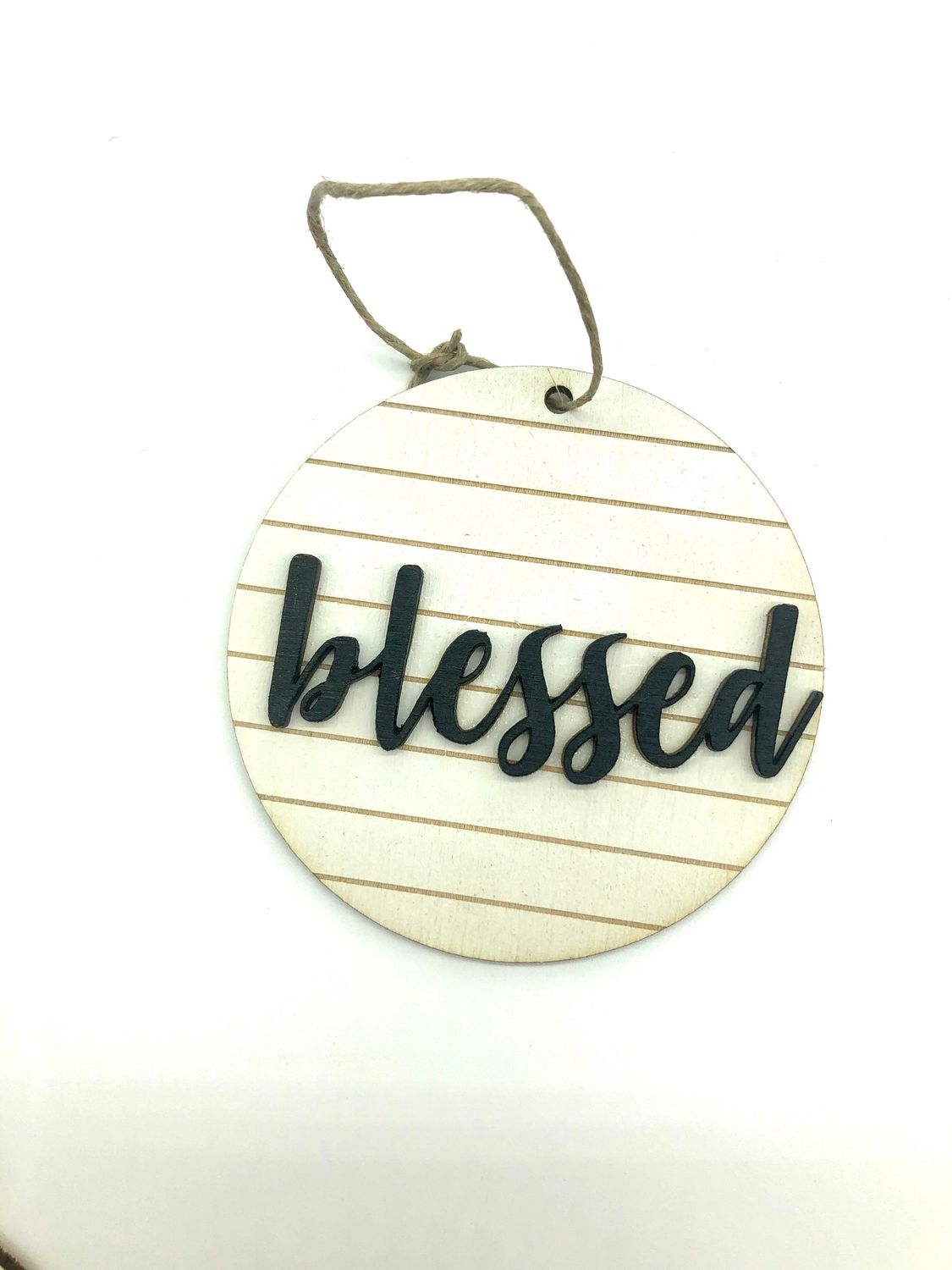 Shiplap Christmas Ornaments, Title: Blessed