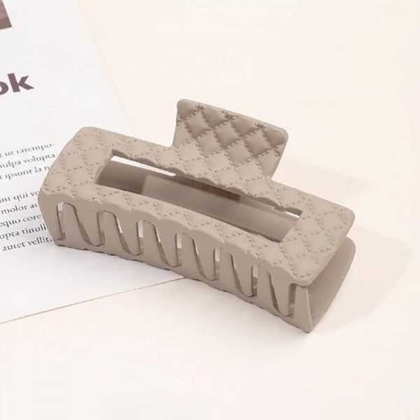 Fall 2023 Hair Clips, Color: Beige Matte Quilted