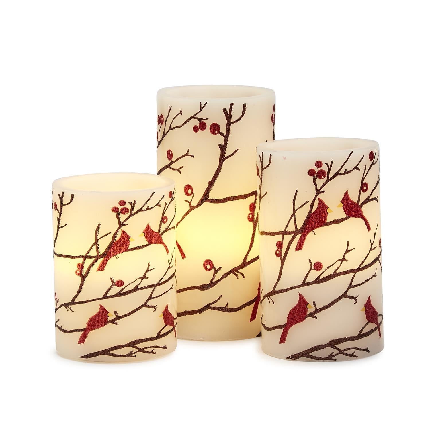 Red Cardinal Flameless Flickering Candles